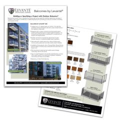 BALCONIES BY LEVANTE 2-SIDED SELL SHEET PDF DOWNLOAD