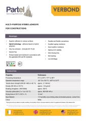 PARTEL VERBOND DATA SHEET PDF ONLY